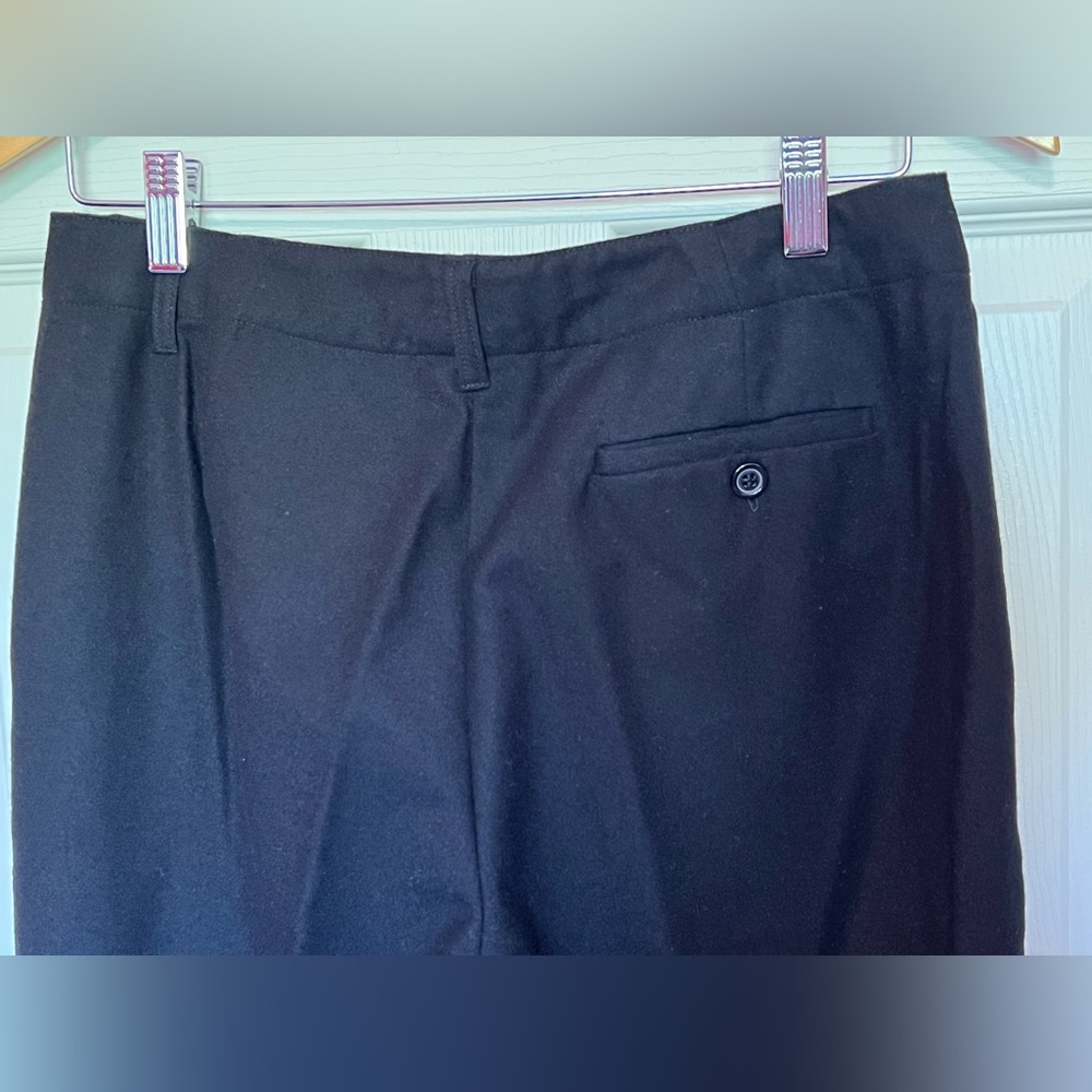 Brooks Brothers Women’s Black Stretch Wool Pants Sz 8 EUC Flat Front Straight Lg - Picture 4 of 14
